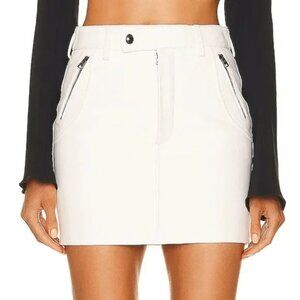 NEW TOM FORD Leather Mini Skirt in Chalk white